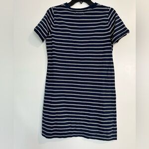 Madewell Tshirt dress navy and white striped